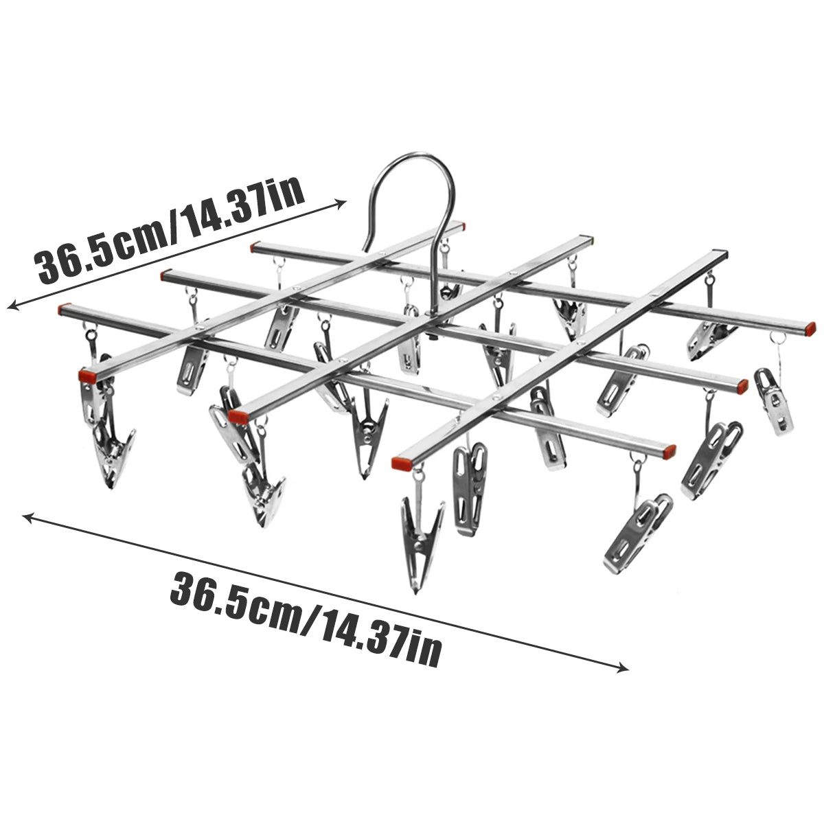 20/35 Clips Folding Drying Rack Stainless Steel Windproof