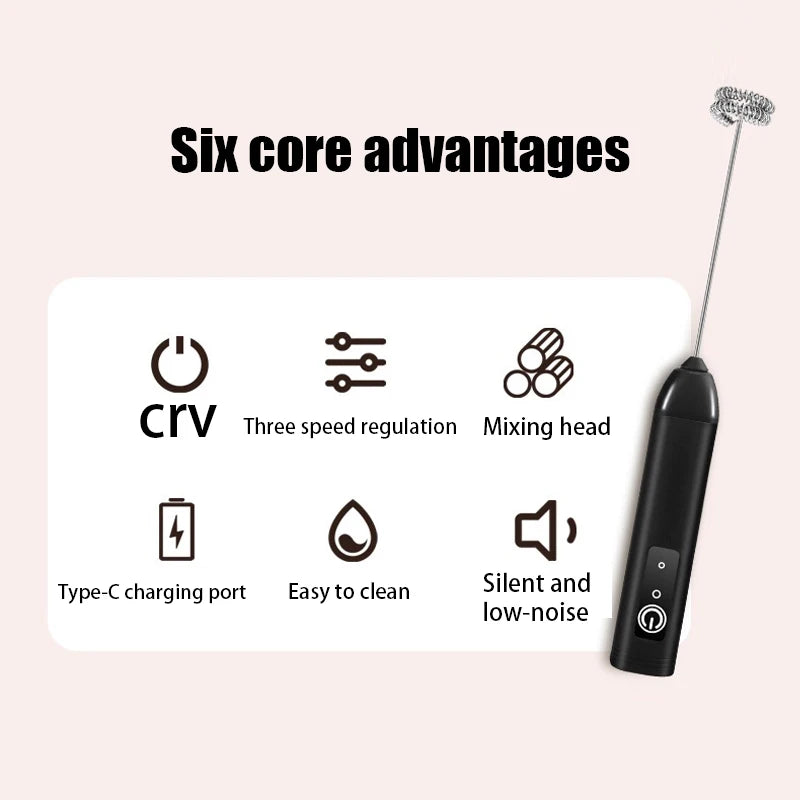 Gbbma Rechargeable Handheld Egg Beater Froth Mixer Automatic