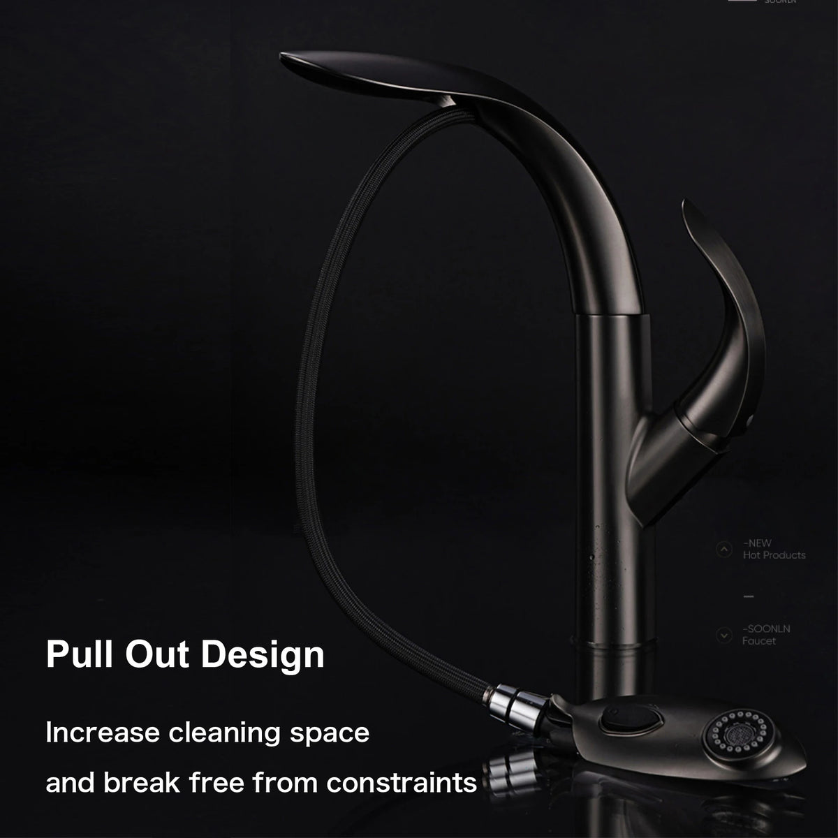 Luxury Brass Gold Touch Switch Faucet Pull-Out Design