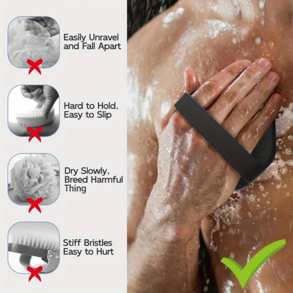 Bath Soft Silicone Back Brush Bath Shower Sponge
