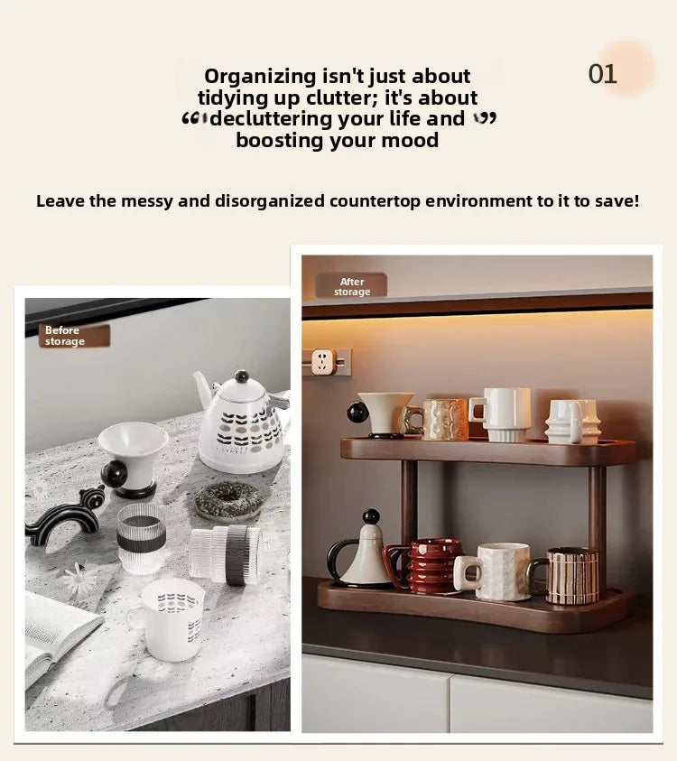 Countertop Water Cup Organizer Cabinet Cup Storage Rack