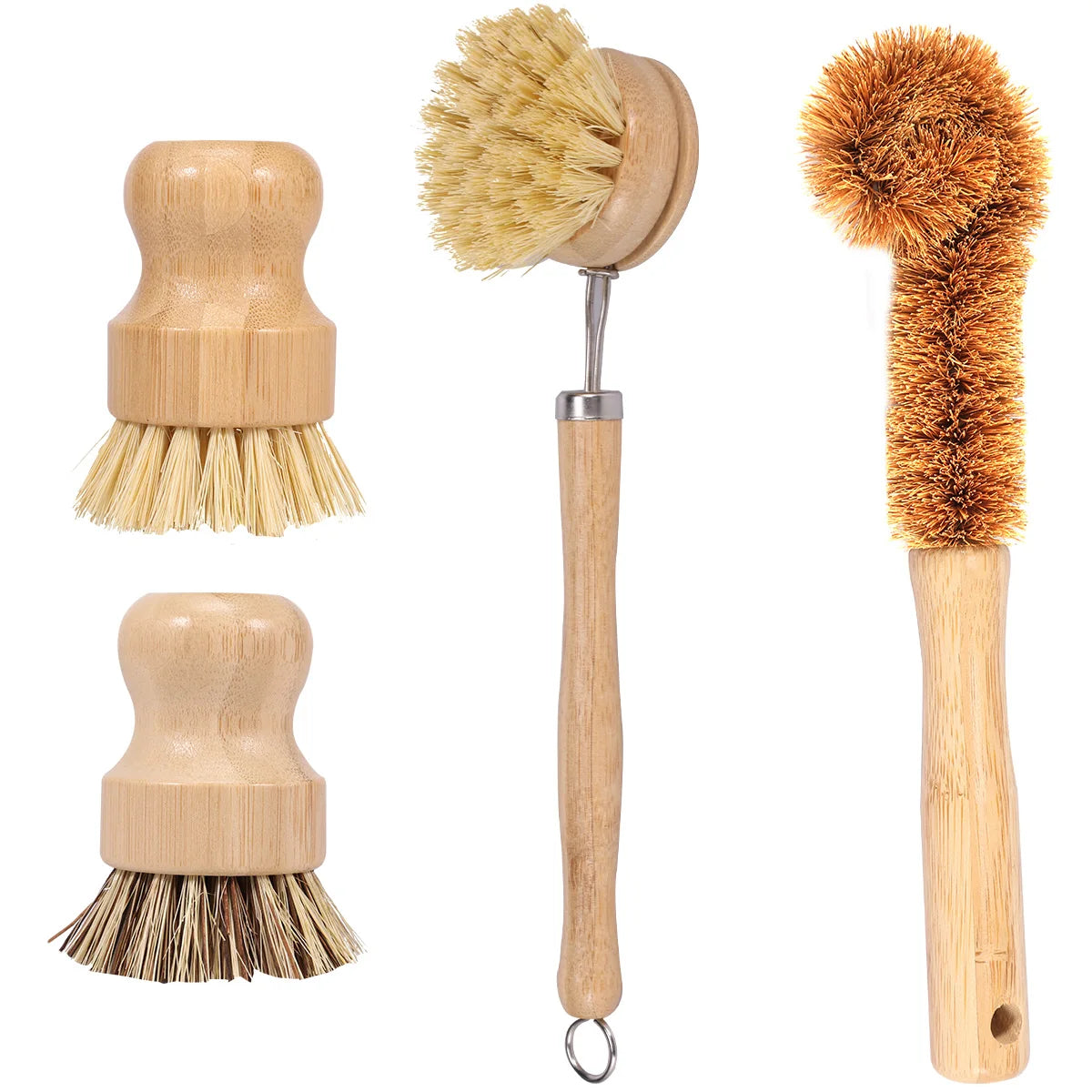 3/4/5/10pcs Bamboo Dish Scrub Brushes Replaceable Dish Brush