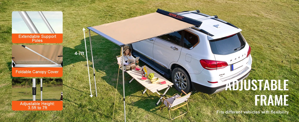 Succebuy Vehicle Awning Retractable Car Side Awning Car
