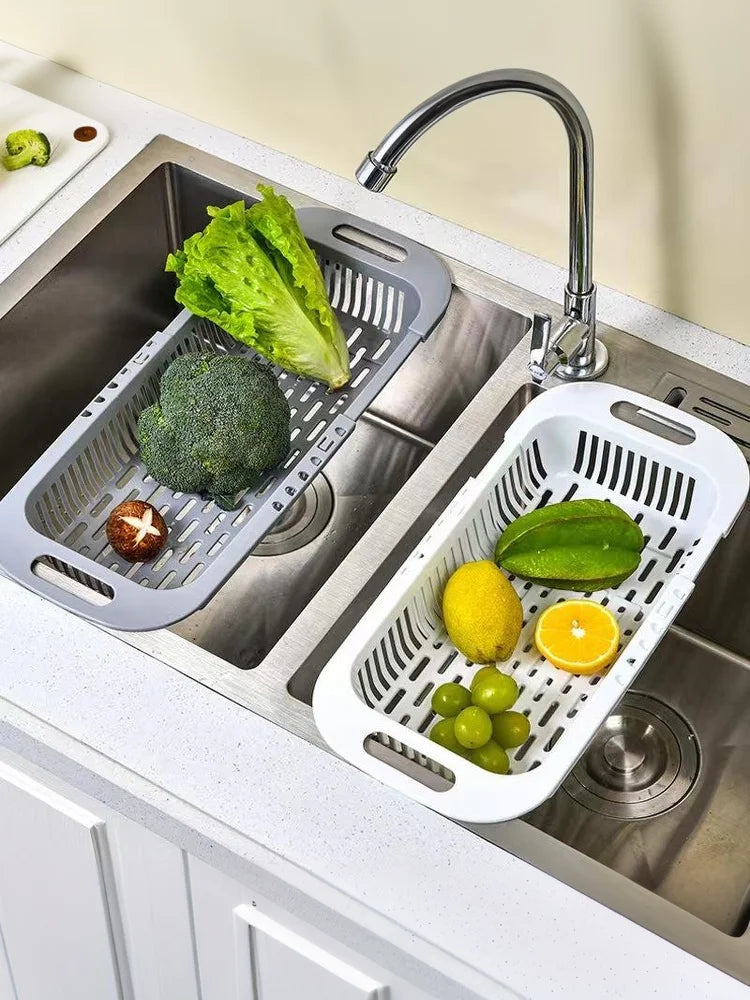 Organizer Soap Sponge Holder Sink Rack Telescopic Drain