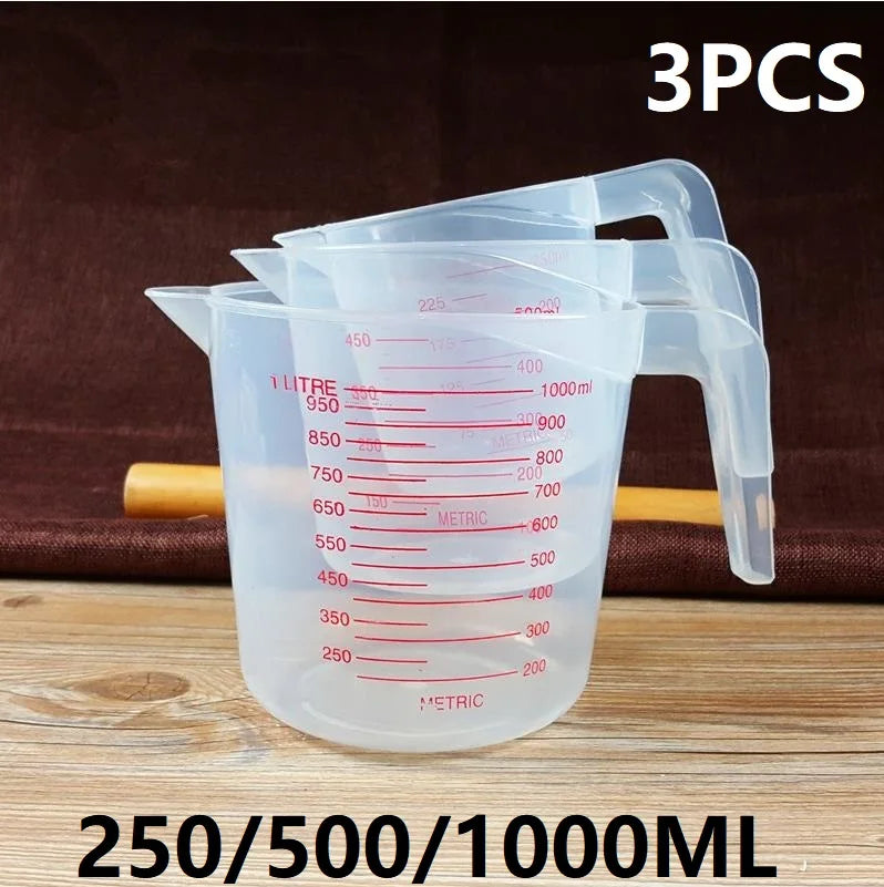 3pcs 250/500/1000ml Measuring Cups Easuring Cup Plastic Jug