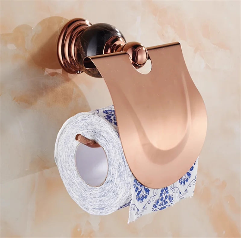 Bathroom Bath Shelf Rose Gold Paper Holder Towel