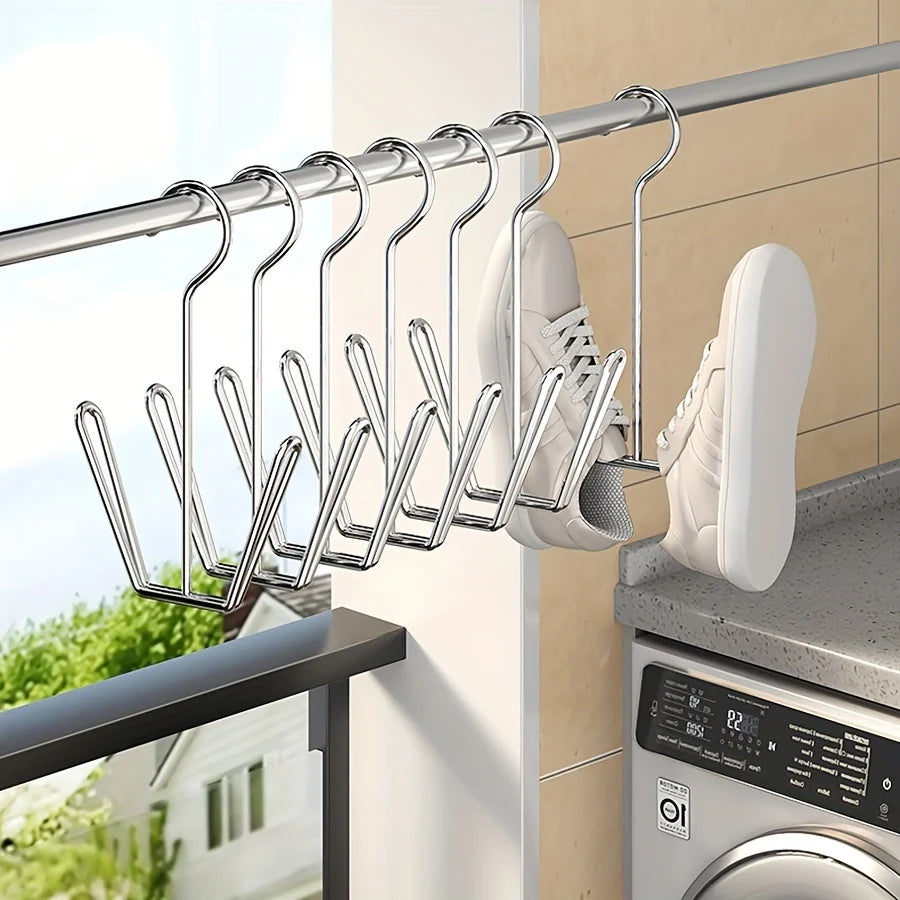 2pcs Stainless Steel Shoe Rack Hanging Drying Rack