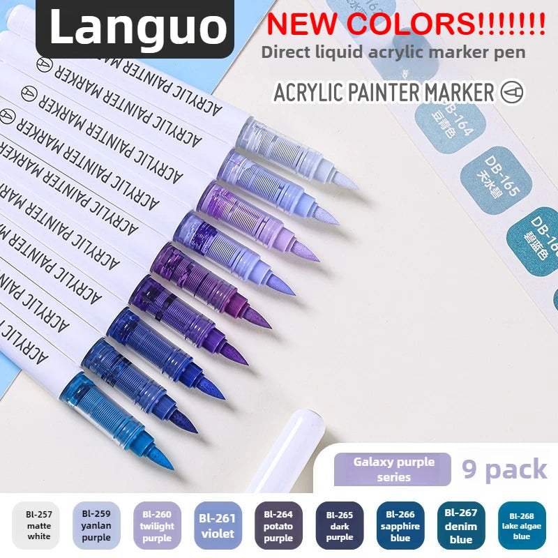 Languo 240/9 Colors Direct Liquid Acrylic Paint Pens