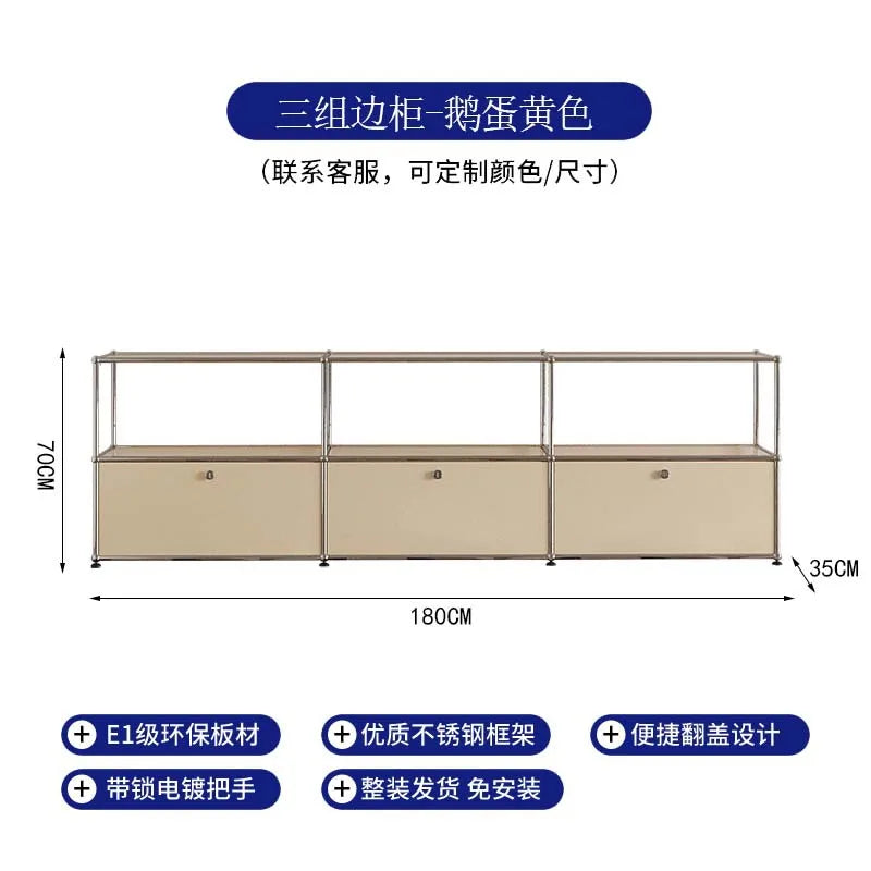 Modern Module Living Room Cabinet Stainless Steel Tv
