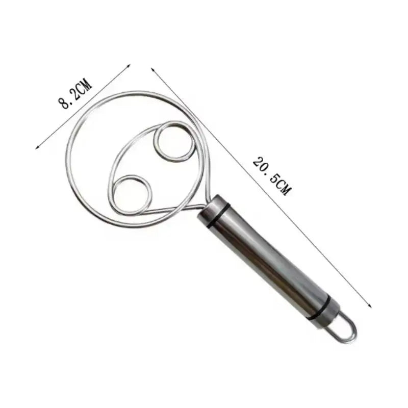1pc Stainless Steel Dough Mixer Hanging Hole Whisk