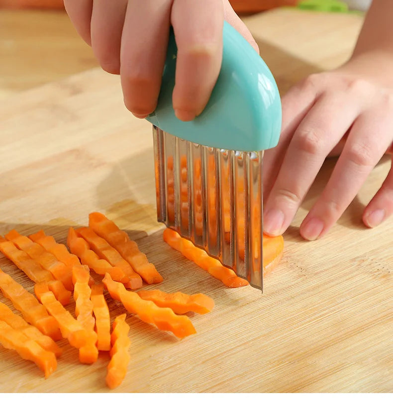 Potato Chip Slicer Vegetable Fruit Corrugated Wavy Knife