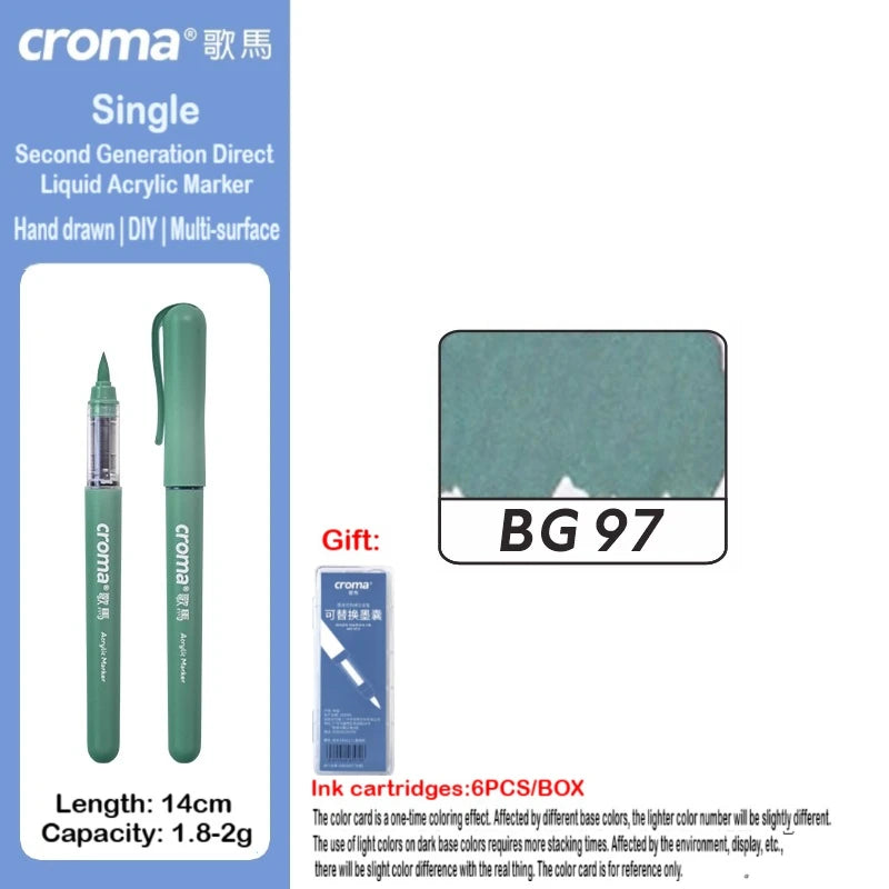 Croma 160/1 Colors Refillable Direct Liquid Acrylic Marker