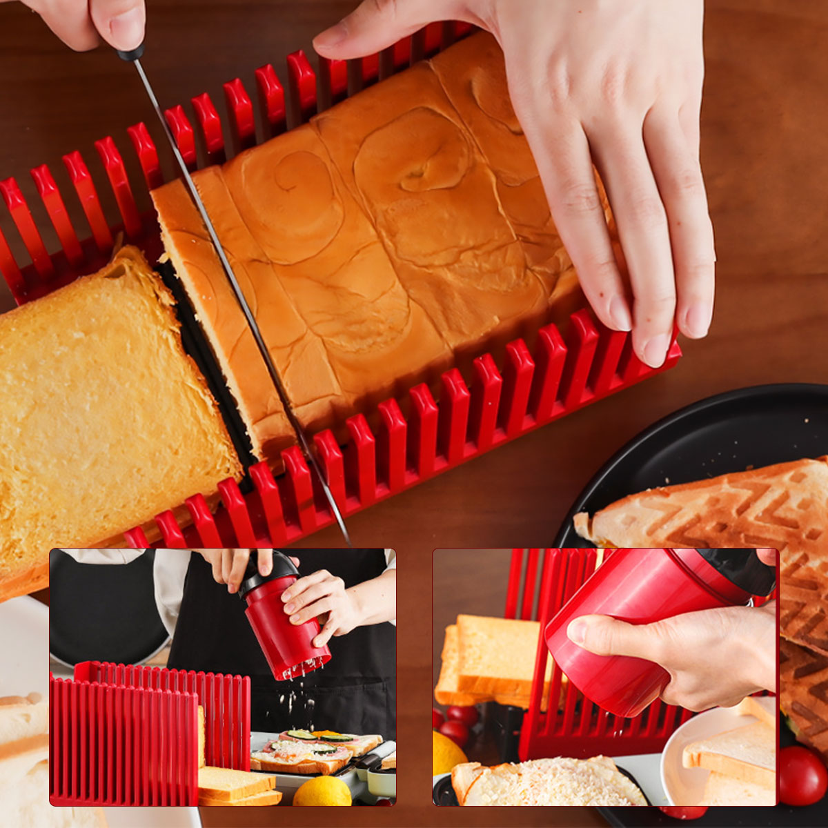 Rectangle Bread Slicer Cutter Mold Toast Loaf Cutting