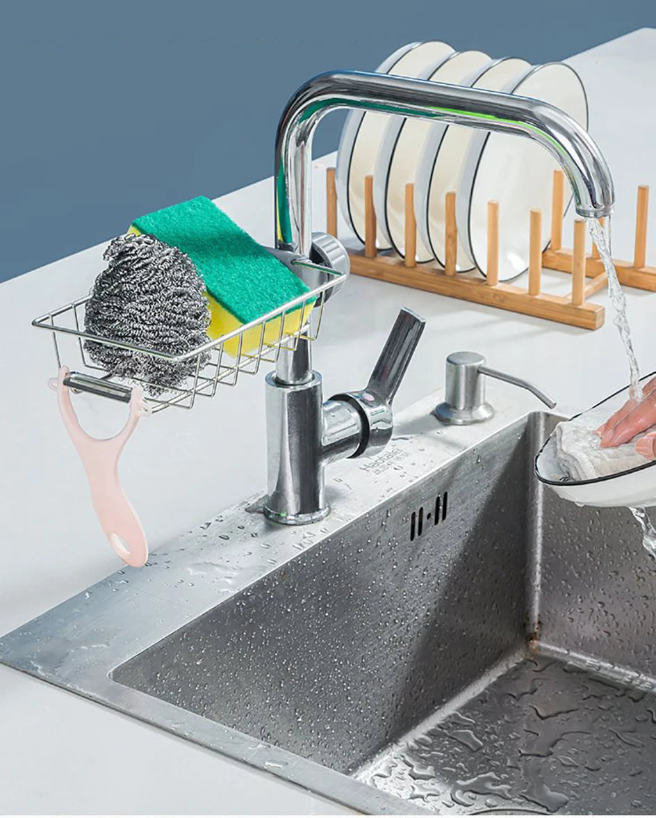 Sink Drain Rack Sponge Storage Flexible Faucet Holder