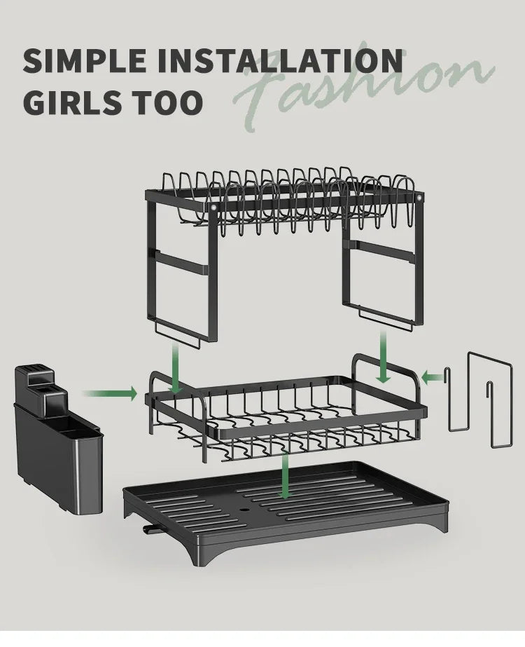Stainless Steel Dish Rack Hygienic & Residue-Free Drying