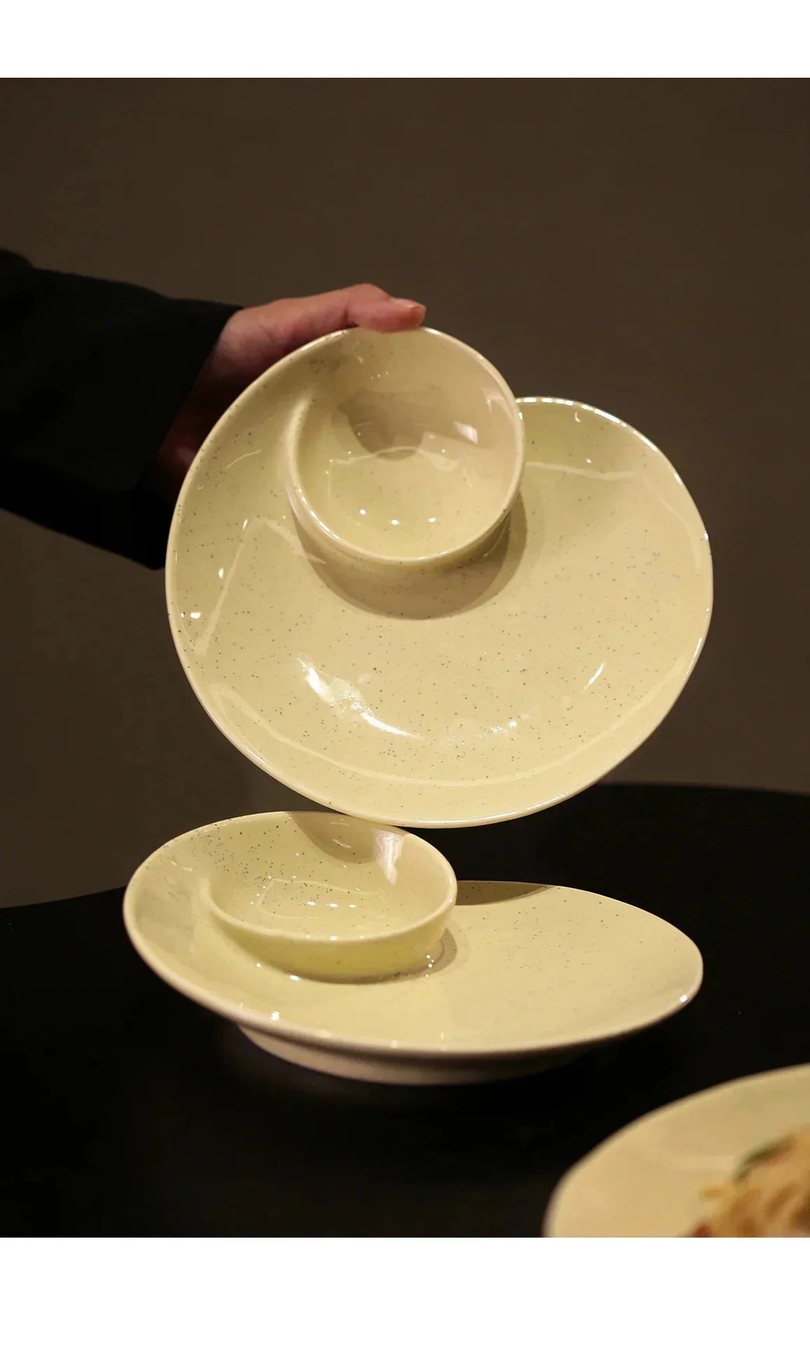 Ceramic Conch Plate Divided Dinner Plate Sauce Dish