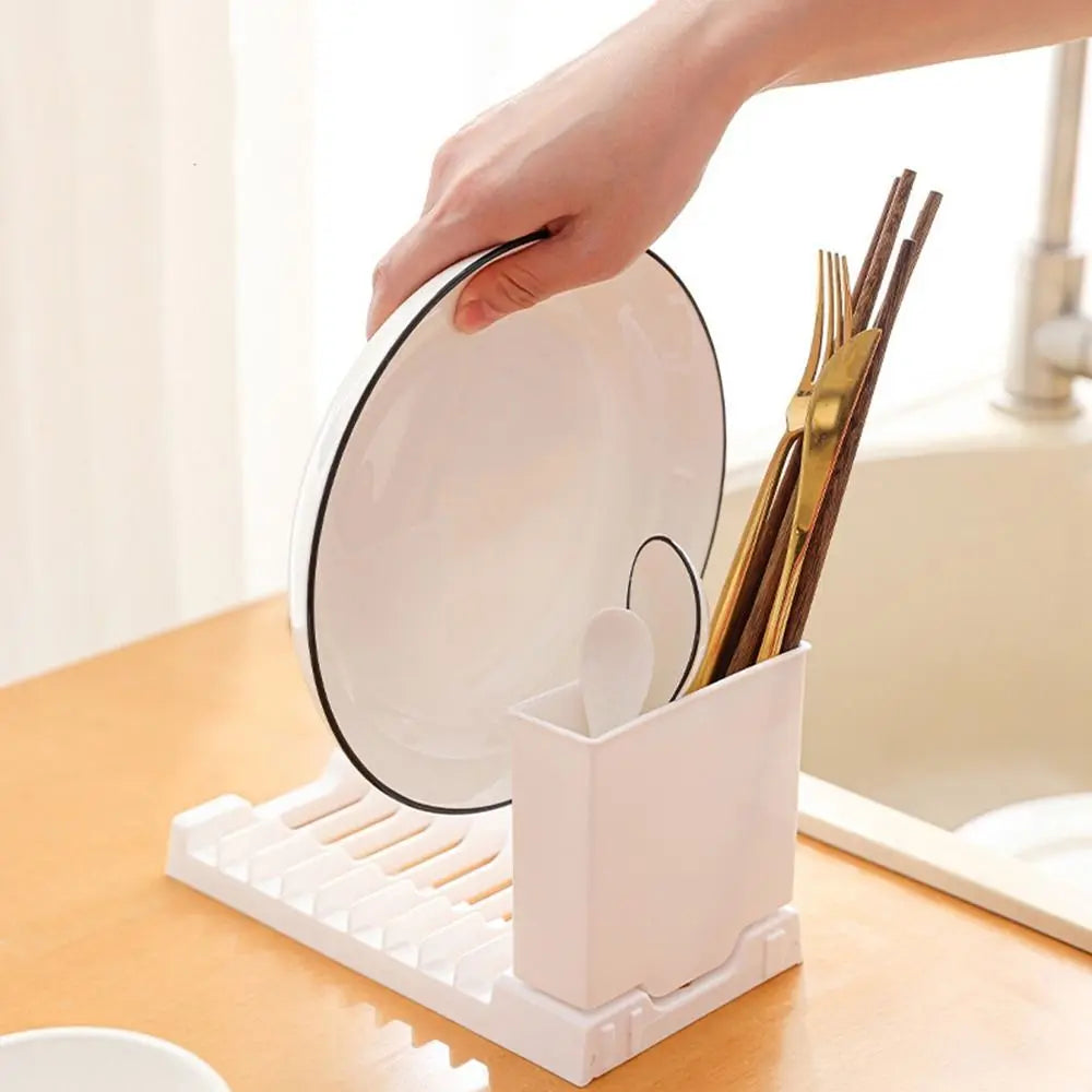 Plastic Foldable Dish Drying Rack In Space-Saving Utensils