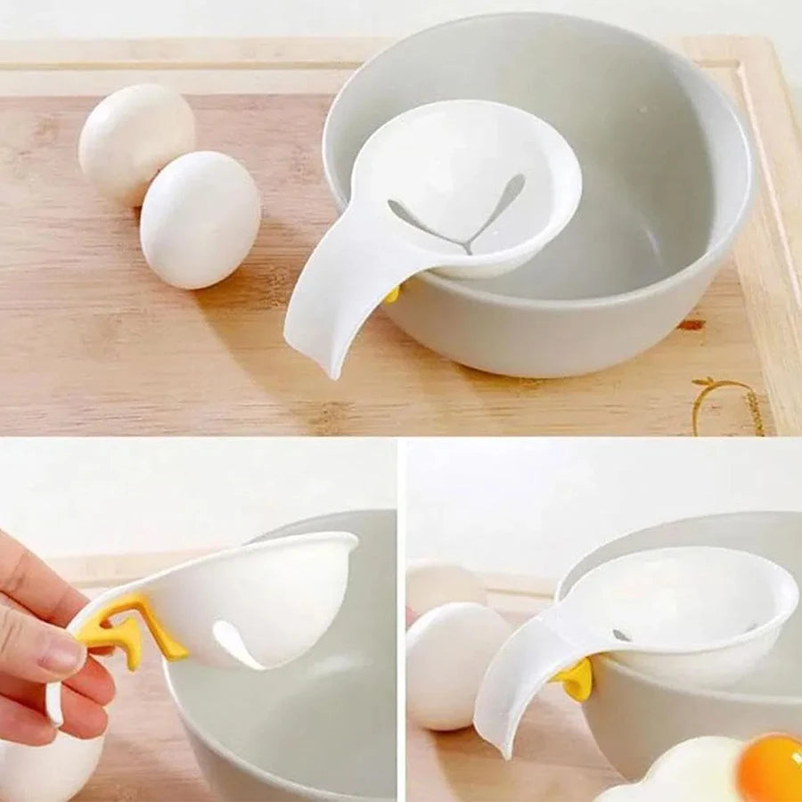 1pc Egg Yolk Separator Divider Rack White Plastic