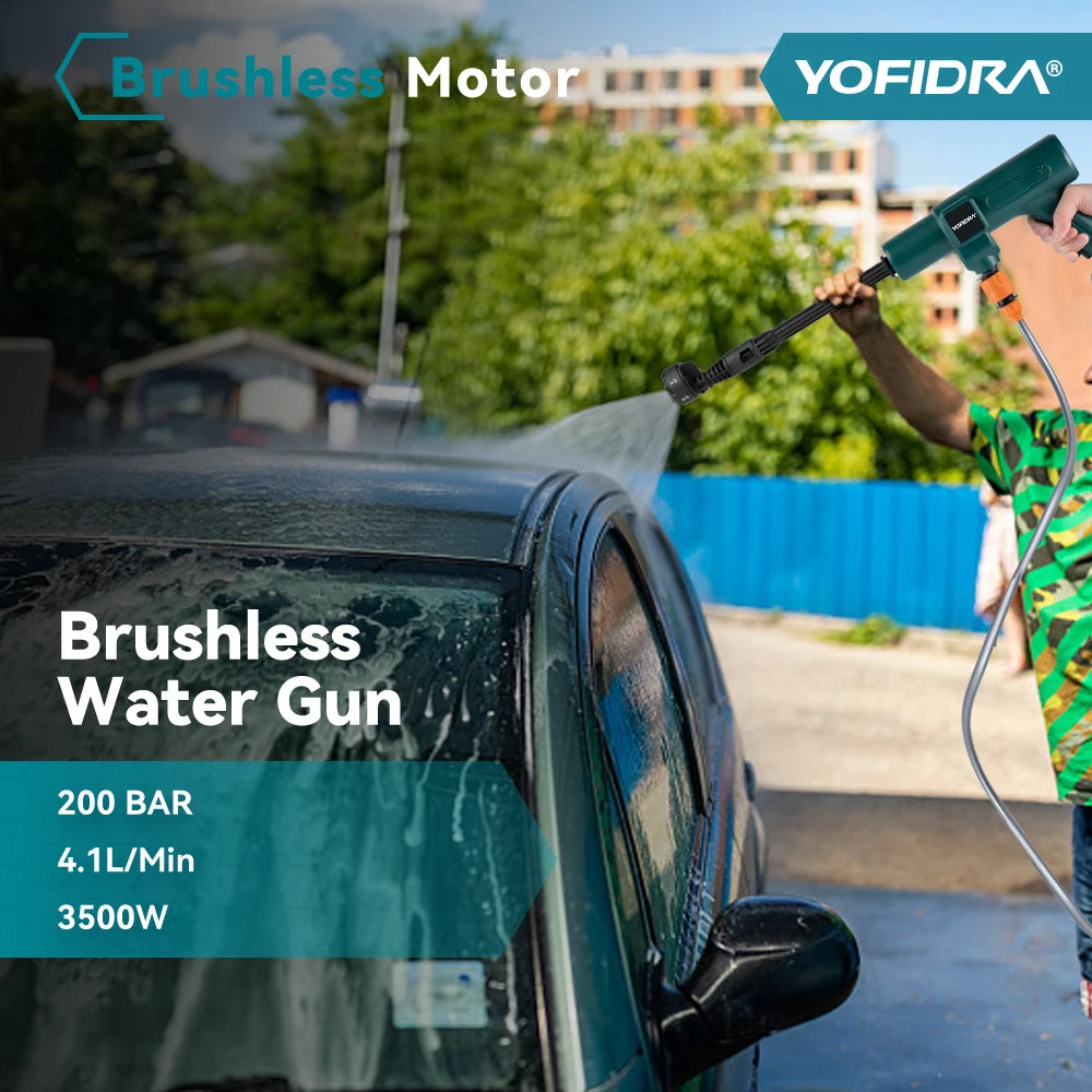 Yofidra 200bar Brushless Electric High Pressure Washer Water