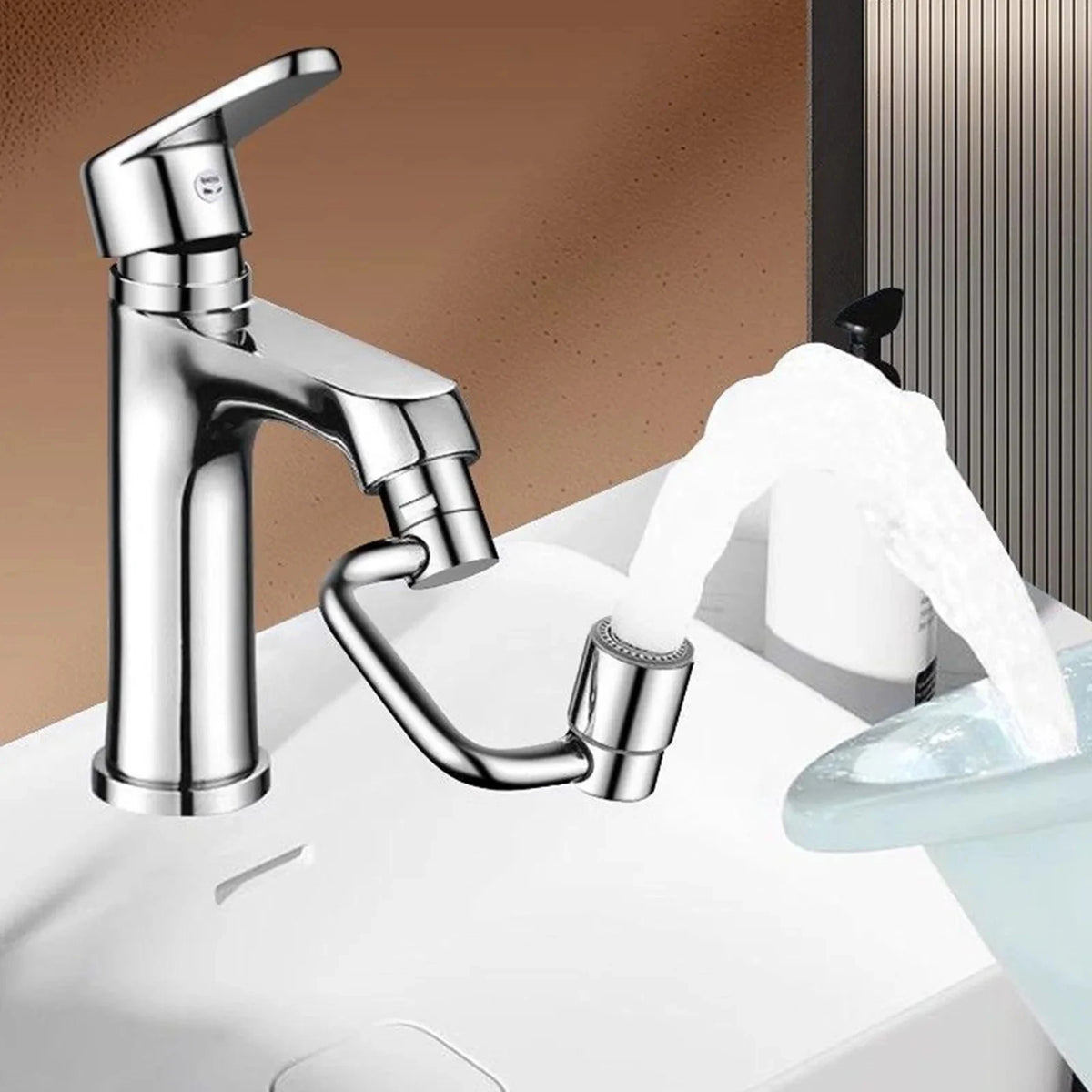 2/1pcs 1080 Degree Swivel Stainless Steel Faucet Extender