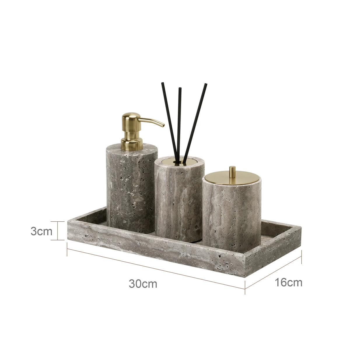 Grigio Travertino Bathroom Sets Vintage Marble Soap Holder