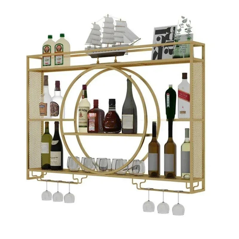 Modern Wall Mount Wine Rack Holder Glass Storage
