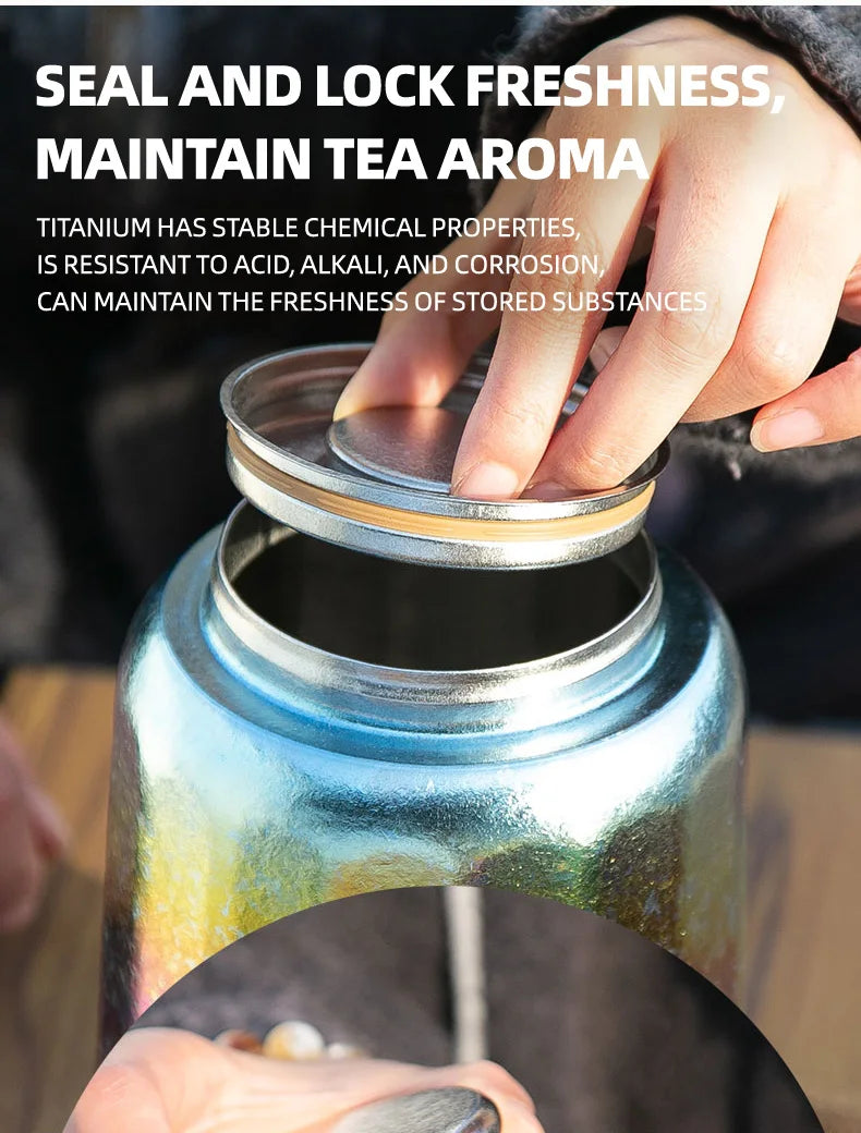 Tito Titanium Pure Titanium Tea Jar Large Storage