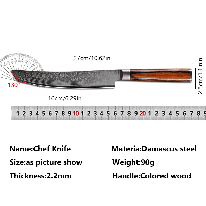 Damascus Steel Japanese Chef Knife Meat Cleaver Slicing