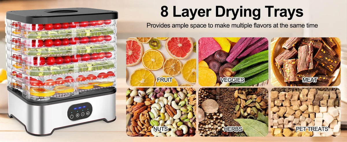 Cross-Border Food Dehydrator 8-Layer Large-Capacity Smart Food