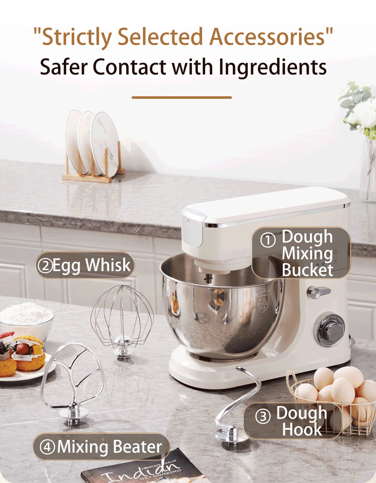 Sunatur 8l Stand Mixer 2000w Stainless Steel Bowl