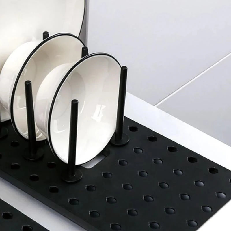 Organizer Dish Drying Rack Telescopic Plate Bowl Stand