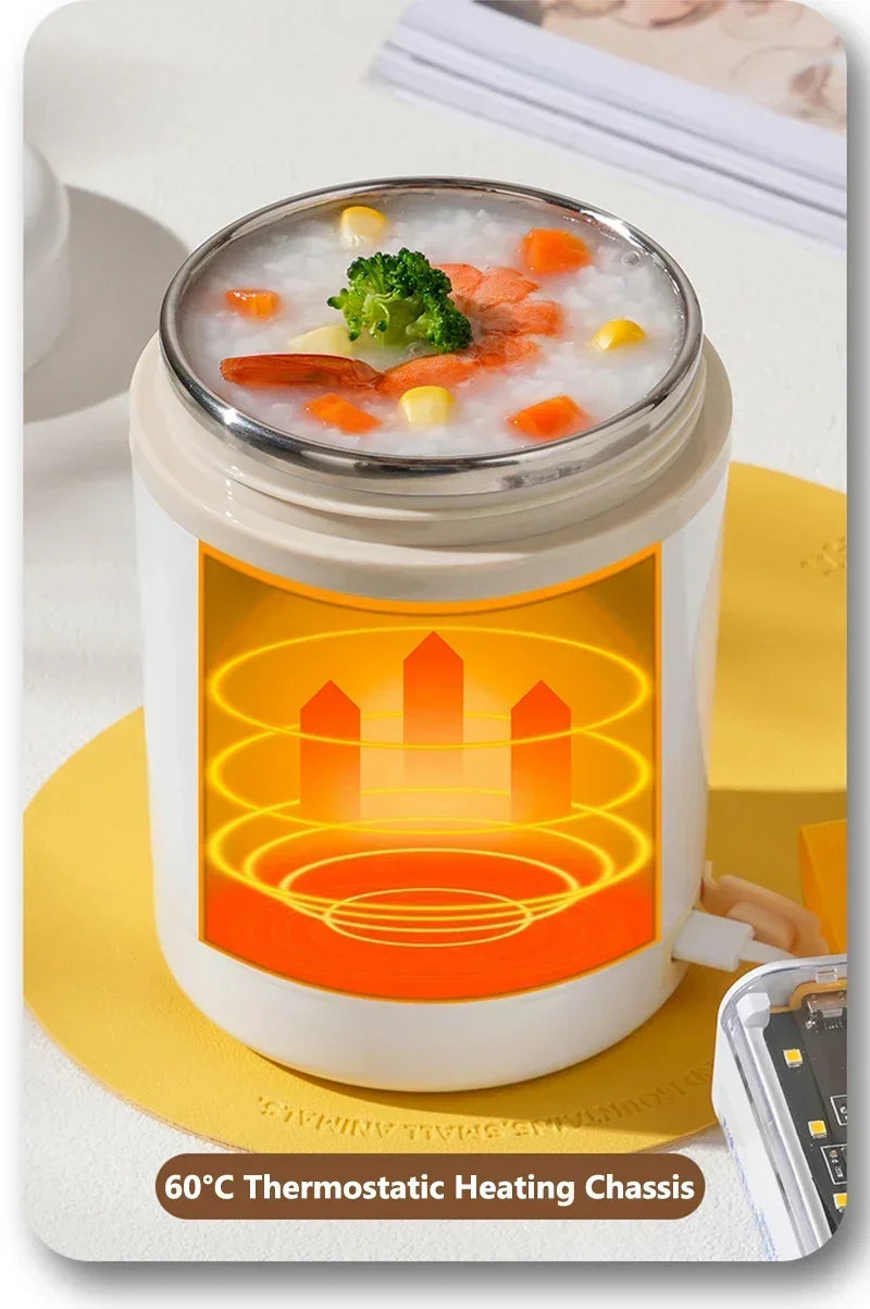Plug-In Heated Lunch Box Constant Temperature Breakfast Cup