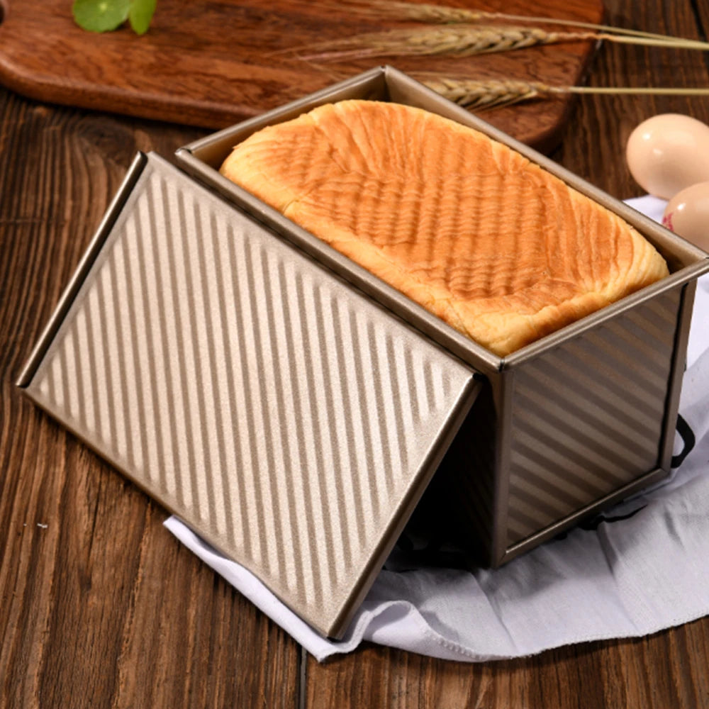 Square Baked Toast Box Loaf Pan Non-Stick Baking