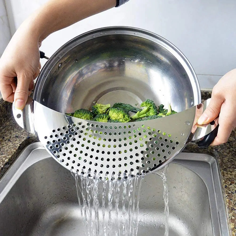 Pot Strainer Pan Drainer Easy Draining Pot Strainer