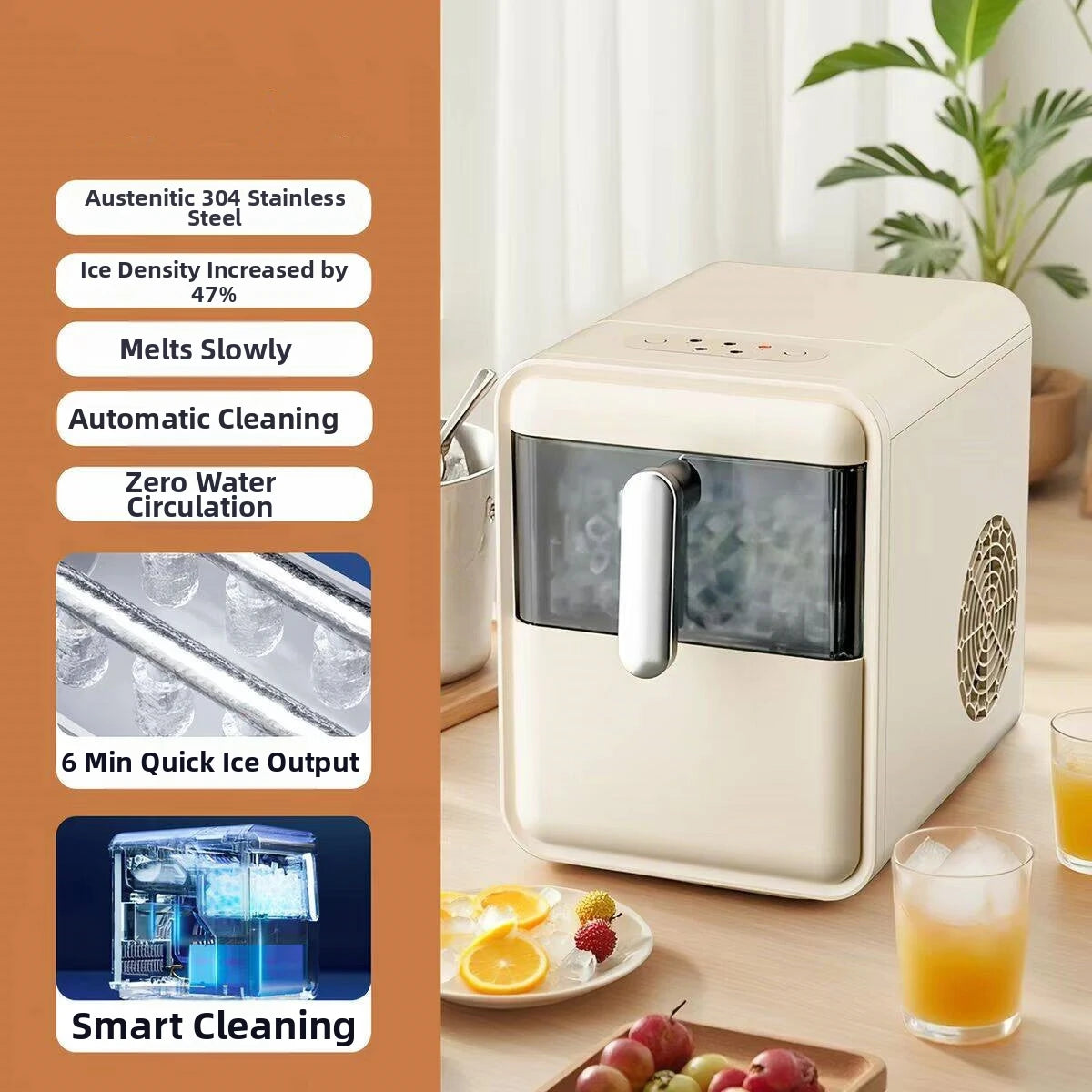 Mini Automatic Ice Maker Machine Compact Dorm/Office/Caf 15kg