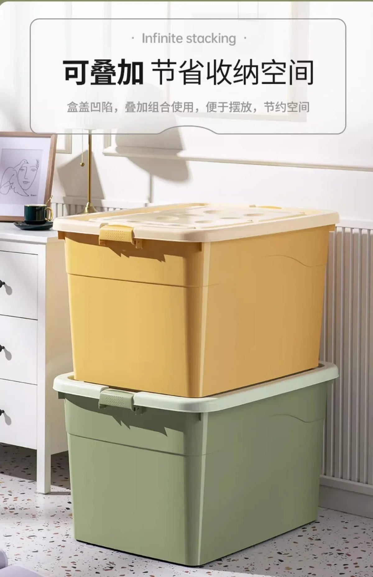 Extra Large Plastic Storage Box Heavy-Duty Reinforced Moving