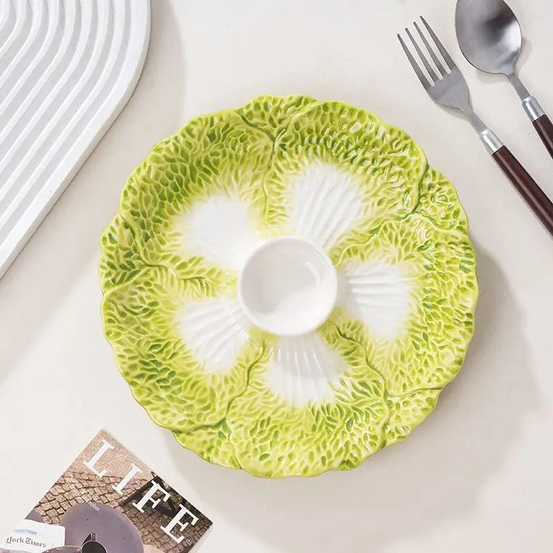 Dumpling Plate Vinegar Dish Ceramic Vegetable Plate Butterfly