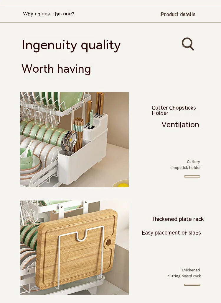 Foldable Dish Drainer Rack Drain Basket - Countertop