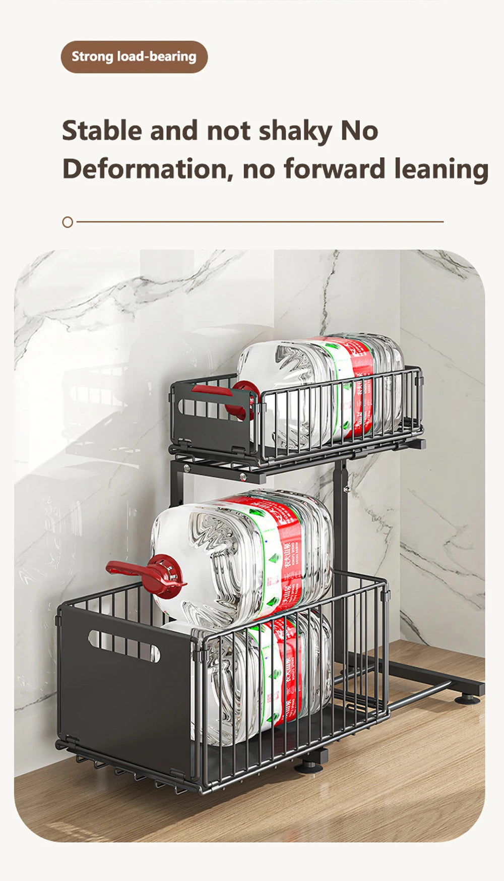 Tier Pull Out Cabinet Organizer Adjustable Storage Rack