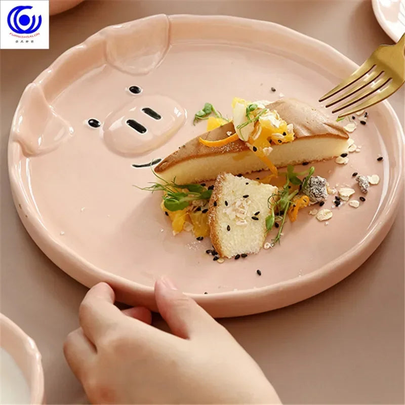 Cute Dish Ceramic Japanese Cartoon Tableware Creative Personality