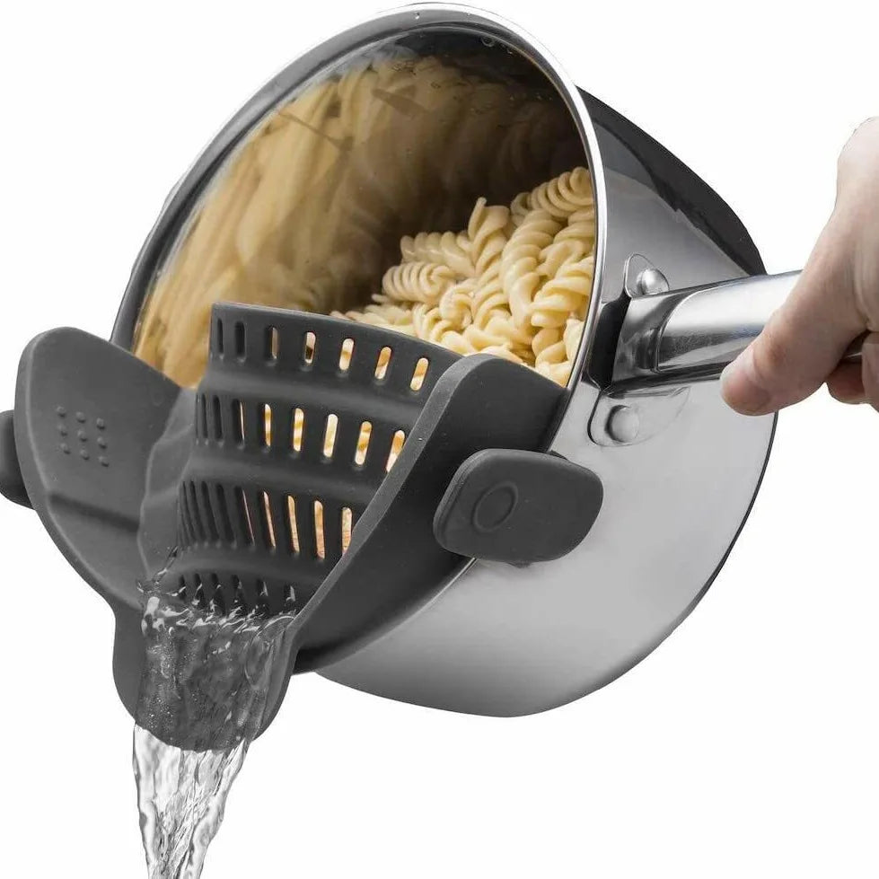 1pc Adjustable Silicone Clip-On Strainer Pots Pans Bowls