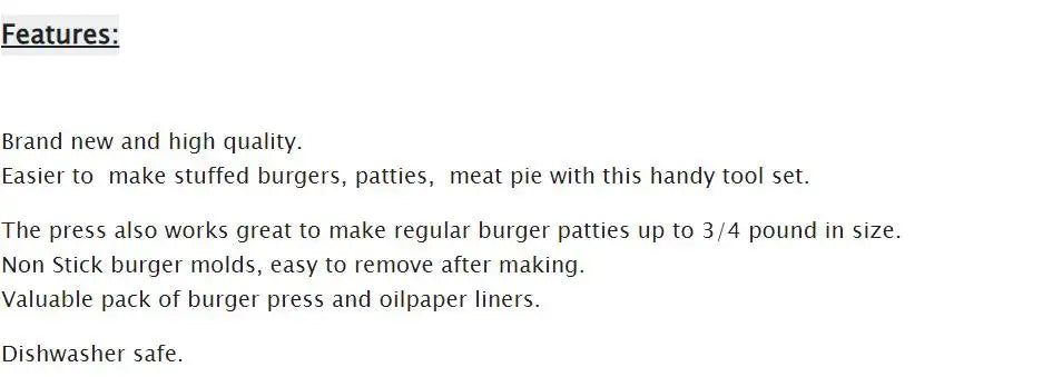 3in1 Round Hamburger Burger Press Beef Grill Food-Grade