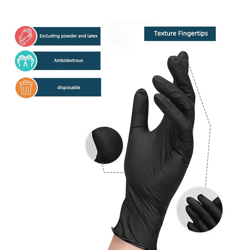 Disposable Glove Packaging Black Nitrile Gloves Cooking Car