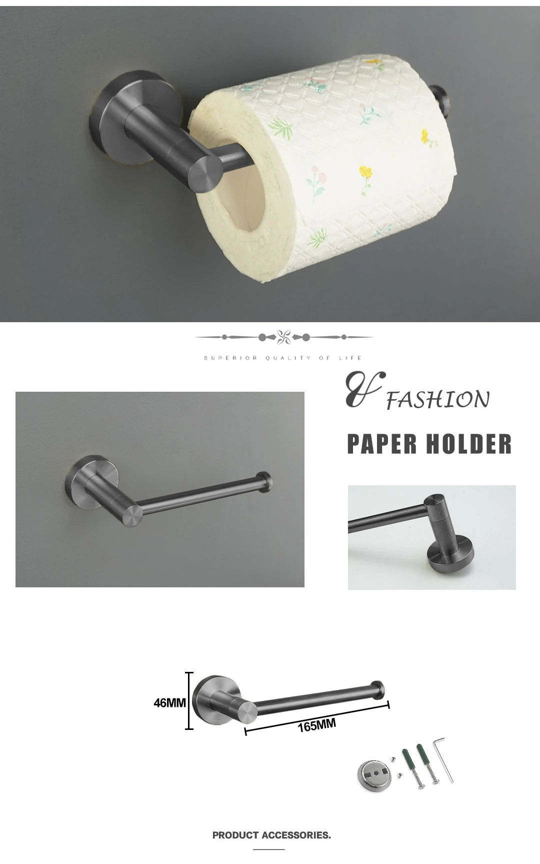 Gray Bathroom Hardware Cup Rack Towel Rack Toilet