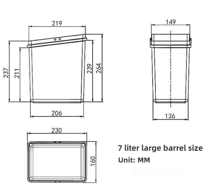 Large Capacity Trash Can Recycle Trash Bin Food