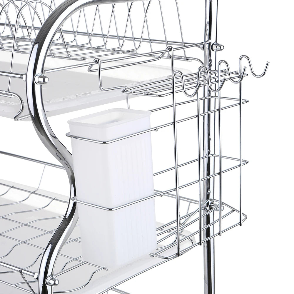 3-Tier Dish Rack Multi-Functional Supplies Storage Rack Large