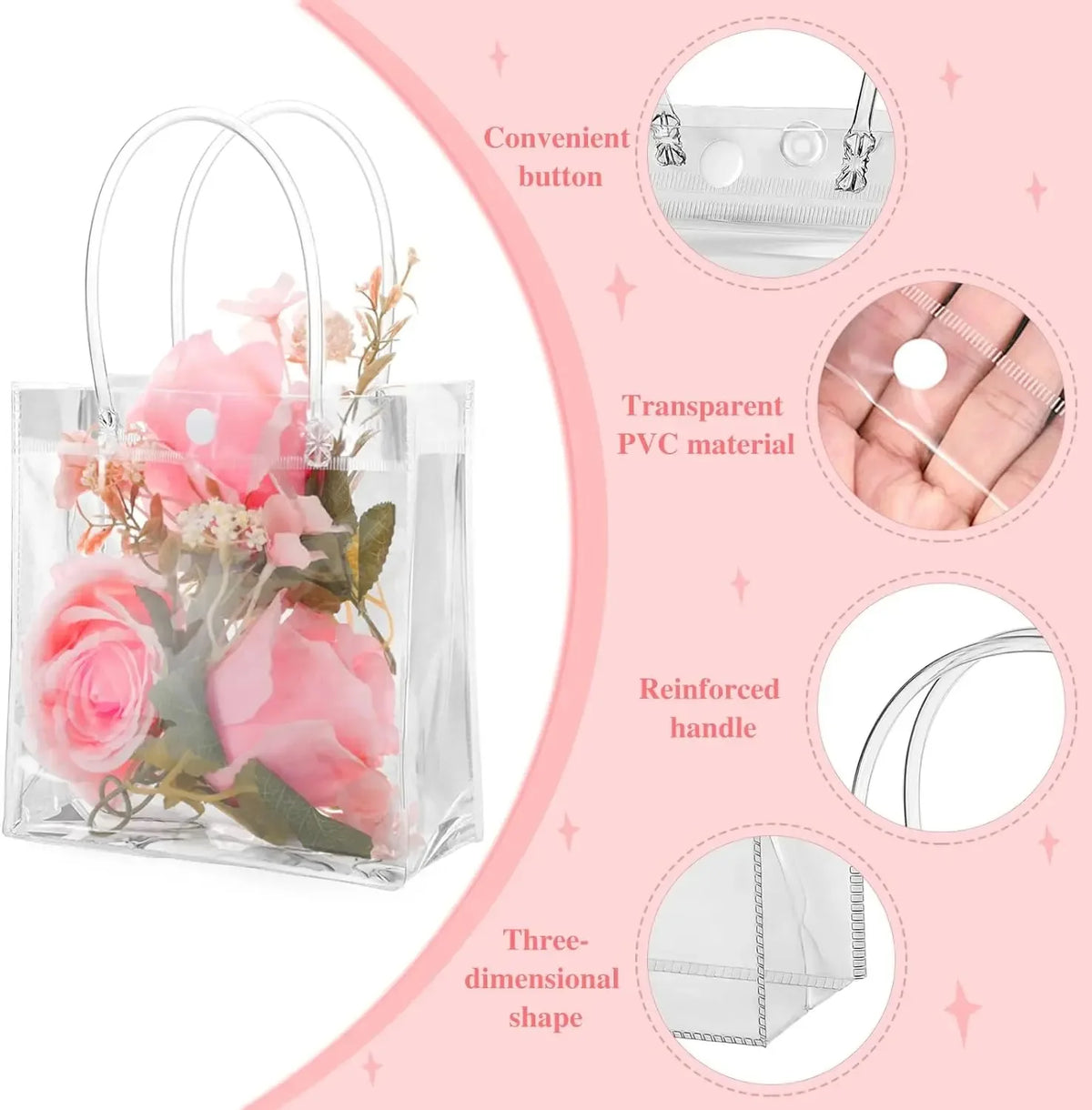Clear Tote Bag Transparent Shopping Bags Shoulder Handbag