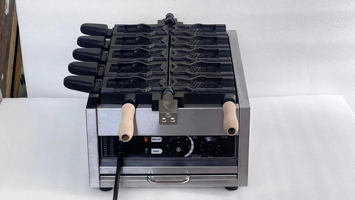 5pcs Ice Cream Taiyaki Machine Commercial Electric Fish