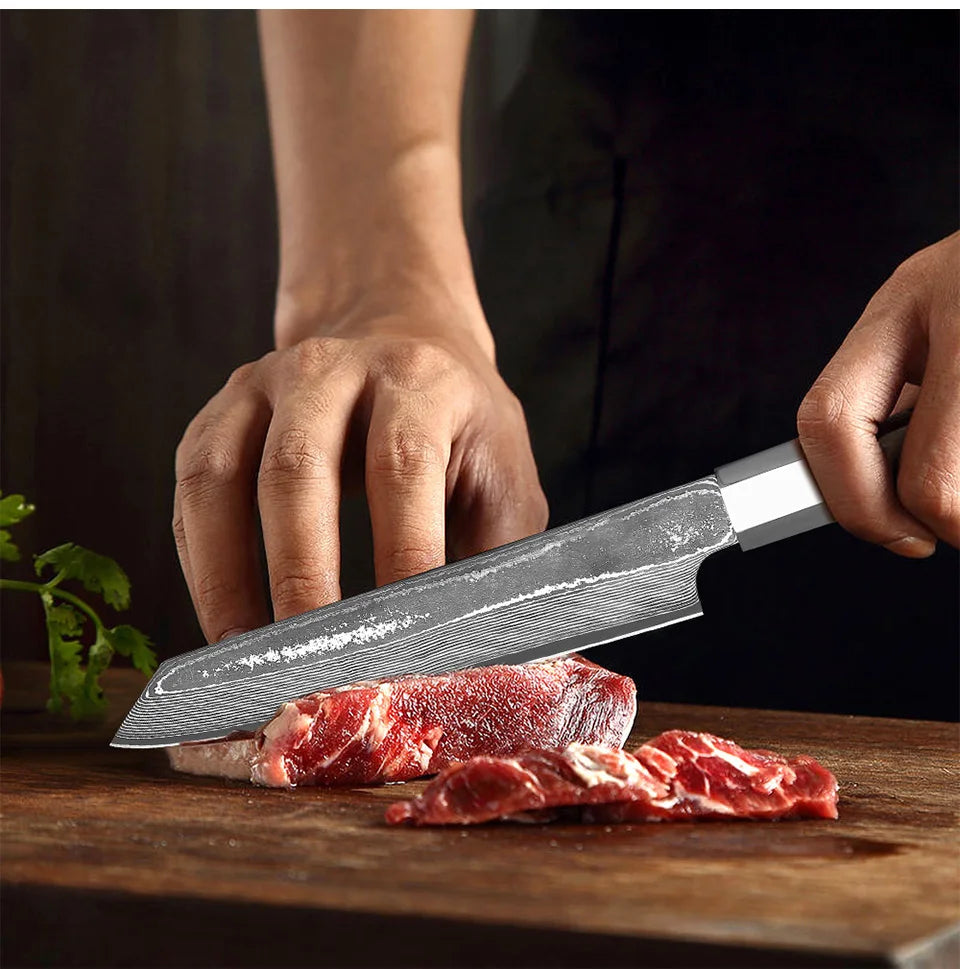 Mostodozo Japanese Kiritsuke Chef Knife 67-Layer Damascus Steel