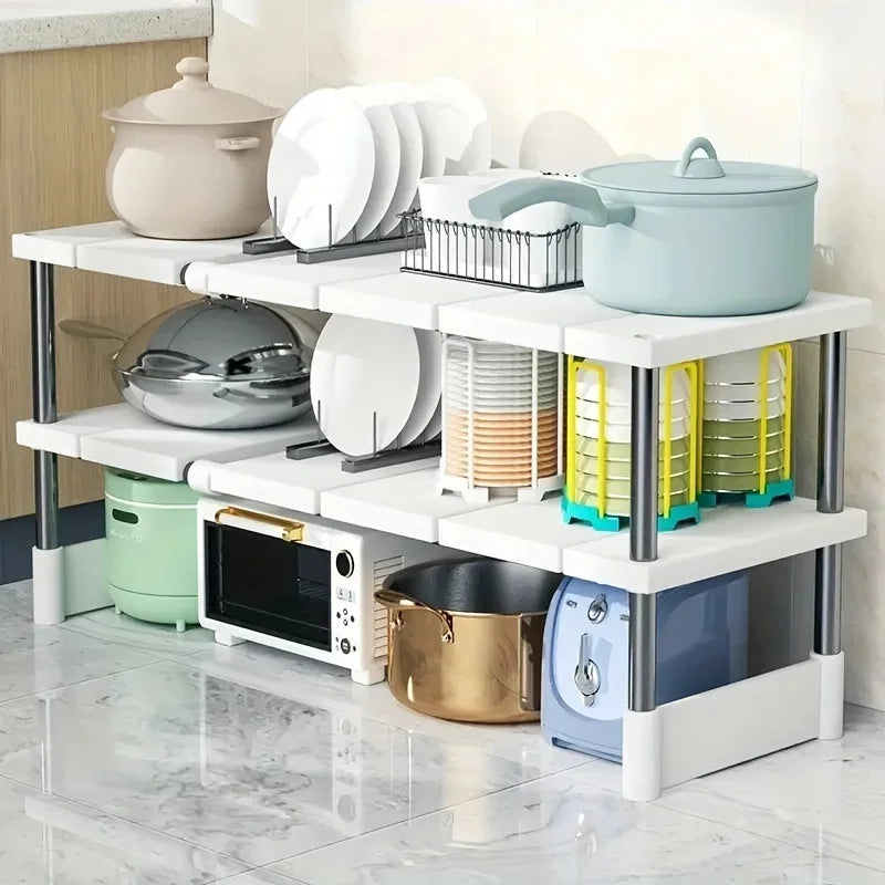Adjustable Under Sink Storage Rack Expandable & Bathroom
